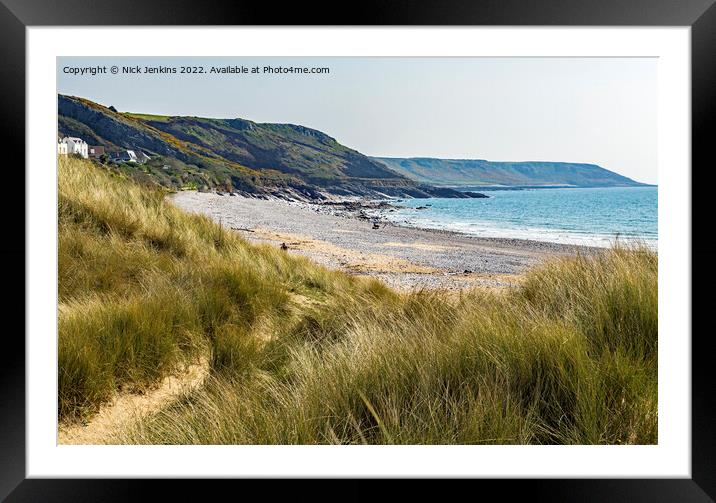 Horton Beach on the Gower Peninsula Framed Mounted Print by Nick Jenkins