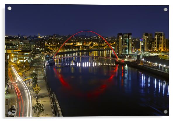 Newcastle Millennium Bridge in Red Acrylic by Kevin Tate