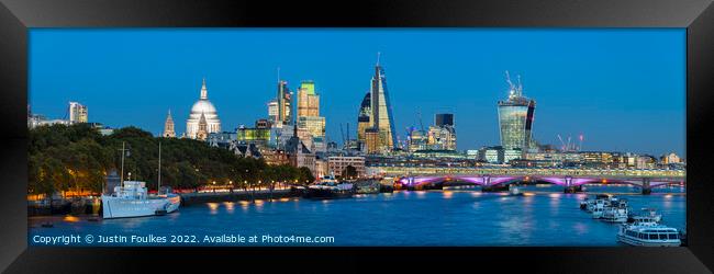 London City Skyline panorama Framed Print by Justin Foulkes