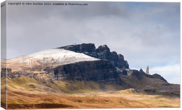 Winter for The Old Man of Storr Canvas Print by John Dunbar