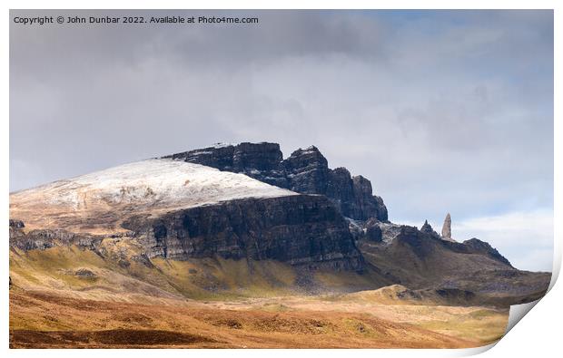 Winter for The Old Man of Storr Print by John Dunbar