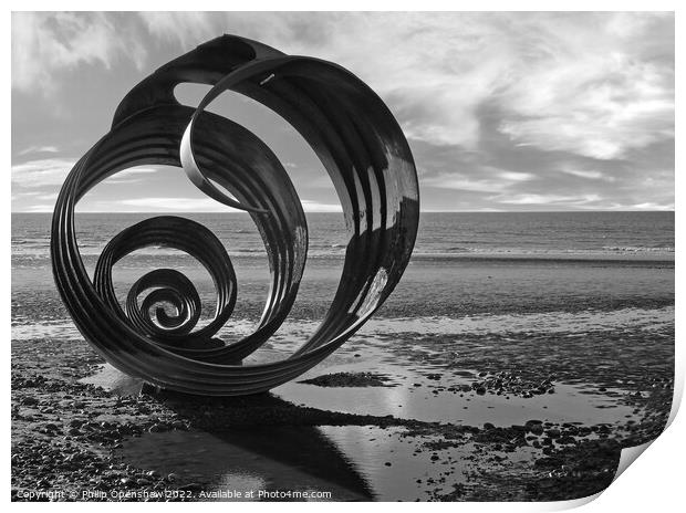 Mary's shell sculpture Cleveleys Print by Philip Openshaw