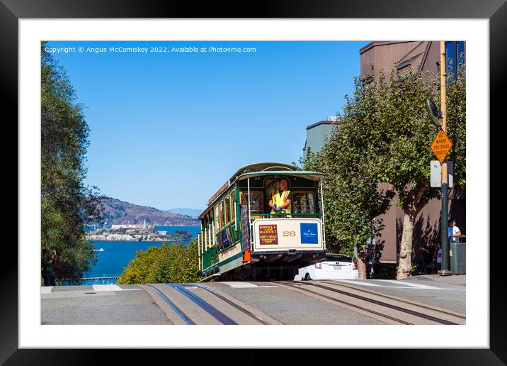 Downhill to Fisherman’s Wharf San Francisco Framed Mounted Print by Angus McComiskey