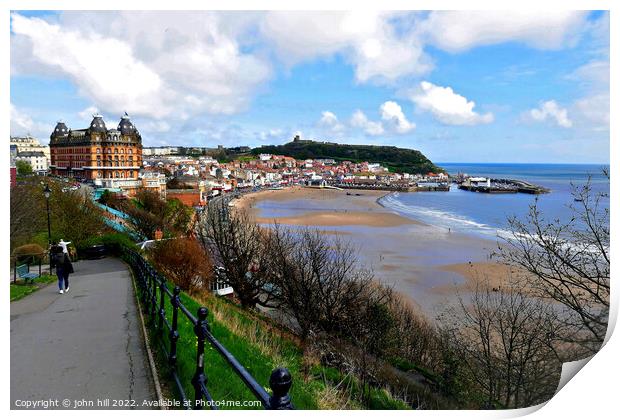 Scarborough seafront, Yorkshire. Print by john hill