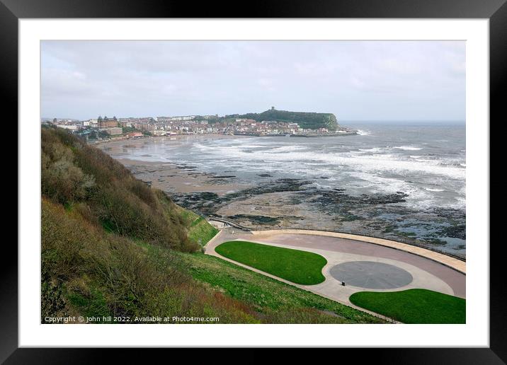 Rough seas Scarborough South bay, North Yorkshire, UK. Framed Mounted Print by john hill