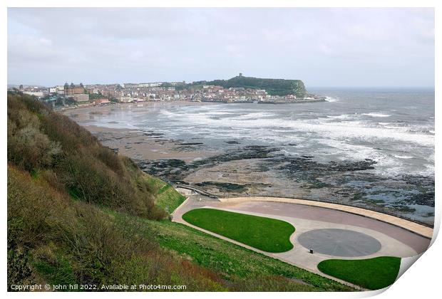 Rough seas Scarborough South bay, North Yorkshire, UK. Print by john hill