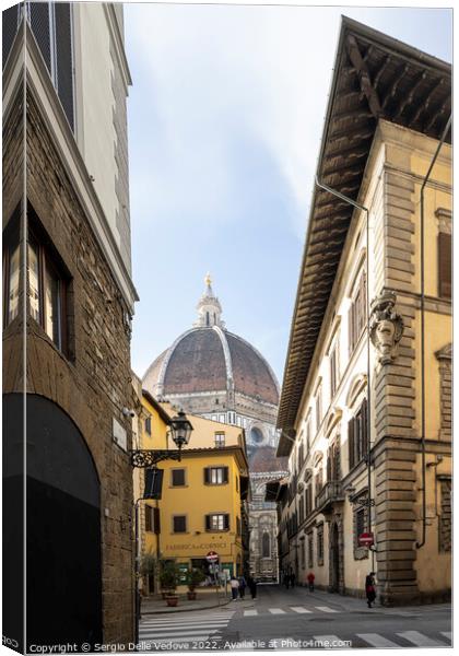 Brunelleschi's dome of the cathedral of Santa Maria degli Angeli Canvas Print by Sergio Delle Vedove
