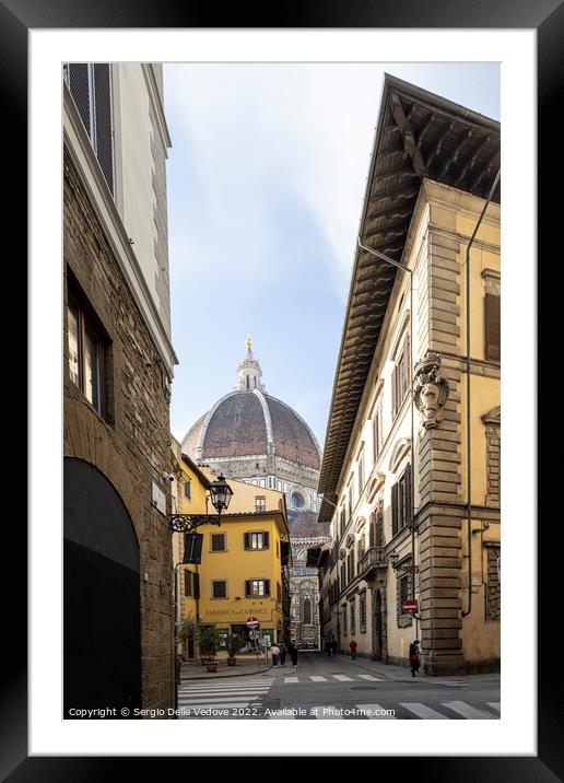 Brunelleschi's dome of the cathedral of Santa Maria degli Angeli Framed Mounted Print by Sergio Delle Vedove