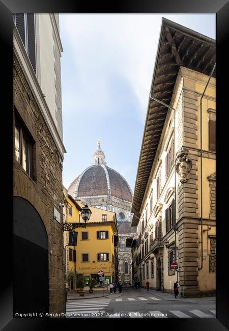 Brunelleschi's dome of the cathedral of Santa Maria degli Angeli Framed Print by Sergio Delle Vedove