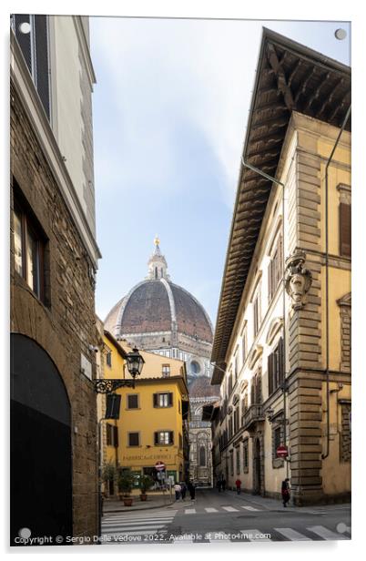 Brunelleschi's dome of the cathedral of Santa Maria degli Angeli Acrylic by Sergio Delle Vedove