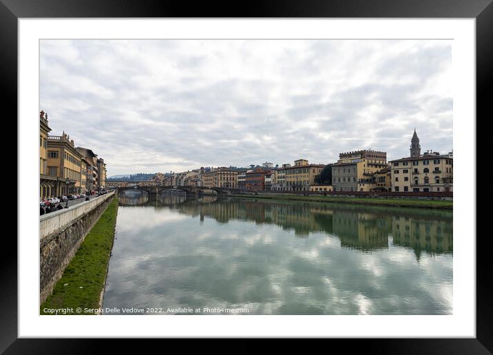 Arno River in Florence, Italy Framed Mounted Print by Sergio Delle Vedove