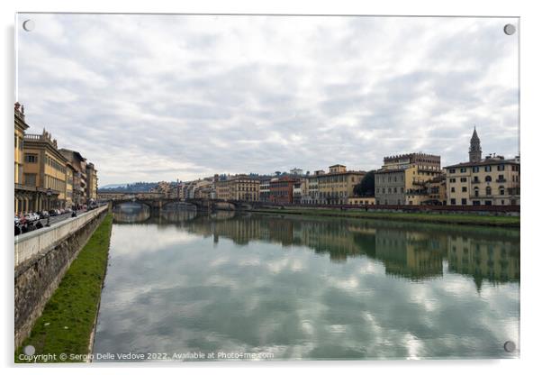 Arno River in Florence, Italy Acrylic by Sergio Delle Vedove
