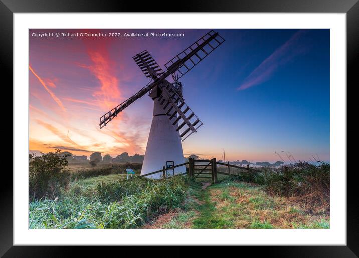 Thurne Mill at Sunrise Framed Mounted Print by Richard O'Donoghue