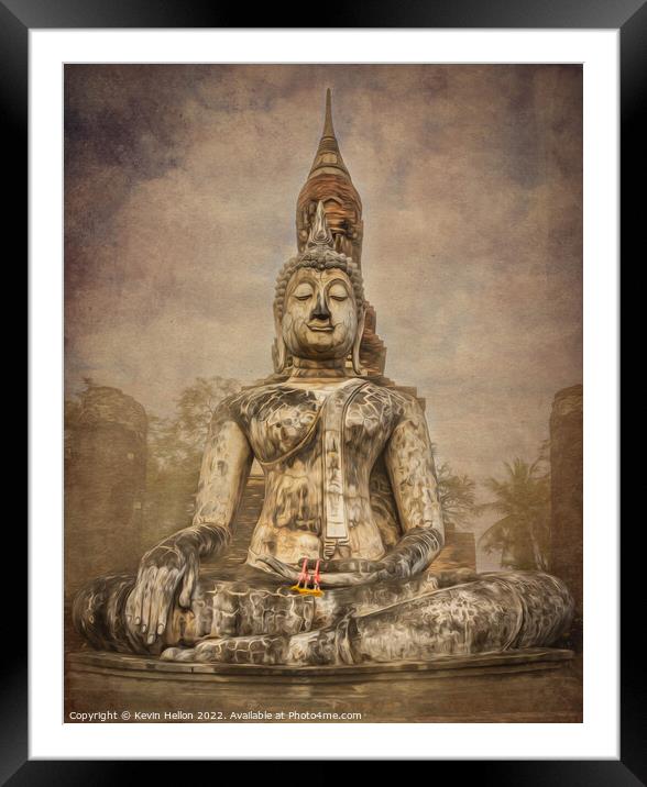 Buddha statue, Framed Mounted Print by Kevin Hellon