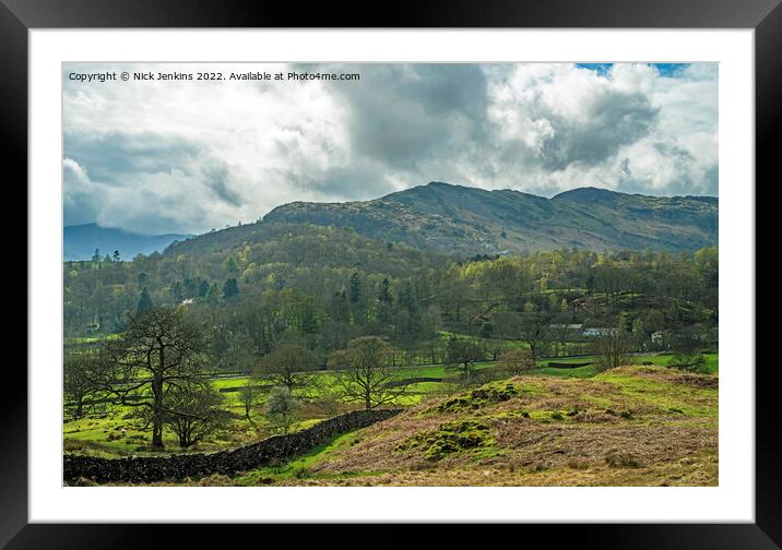 Overlooking the Great Langdale Valley Cumbria Framed Mounted Print by Nick Jenkins