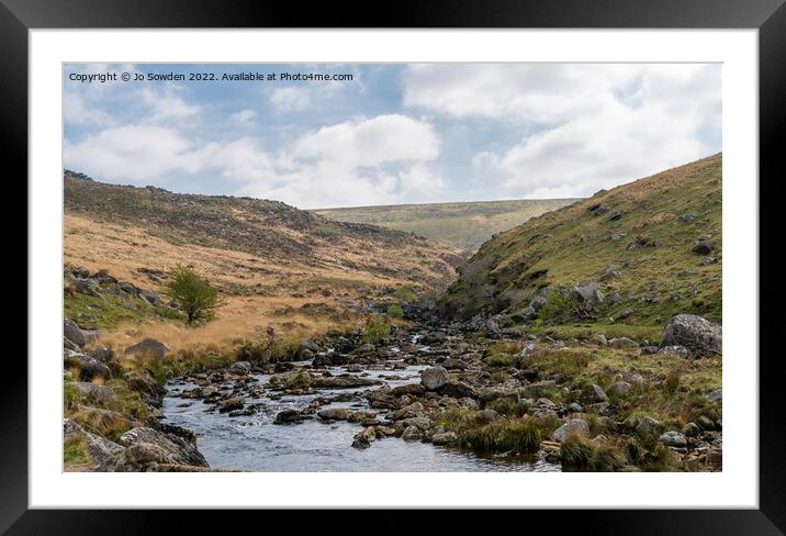 River Tavy in Tavy Cleave Framed Mounted Print by Jo Sowden