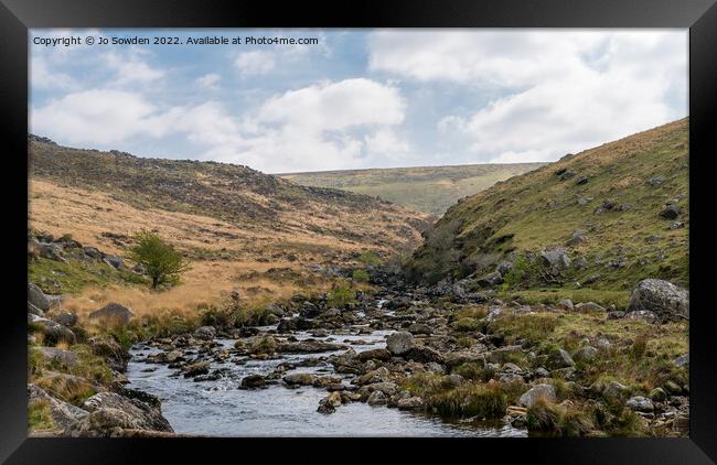 River Tavy in Tavy Cleave Framed Print by Jo Sowden