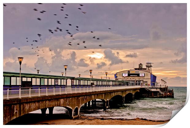 Golden Sunrise at Bournemouth Pier Print by Andy Evans Photos
