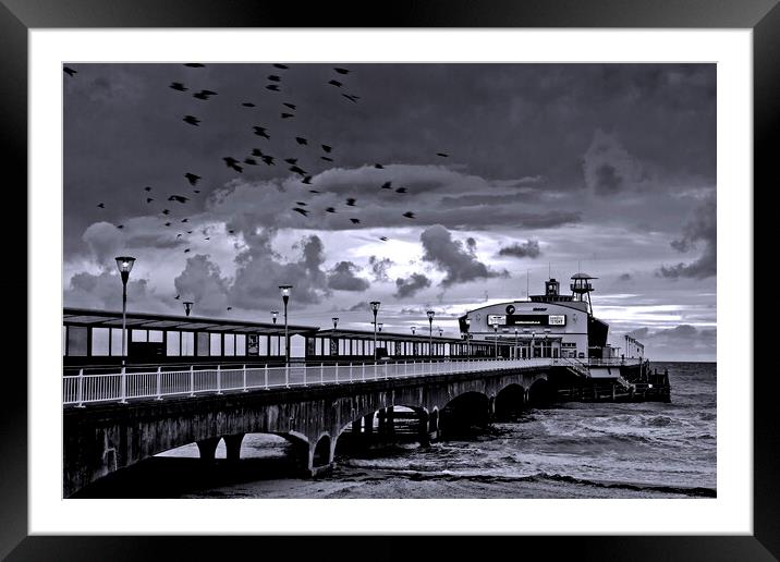 Bournemouth Pier And Beach Dorset England Framed Mounted Print by Andy Evans Photos