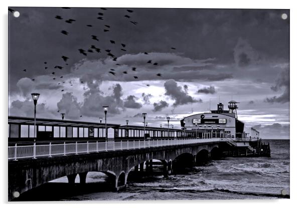 Bournemouth Pier And Beach Dorset England Acrylic by Andy Evans Photos