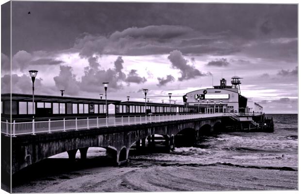Bournemouth Pier And Beach Dorset Englan Canvas Print by Andy Evans Photos