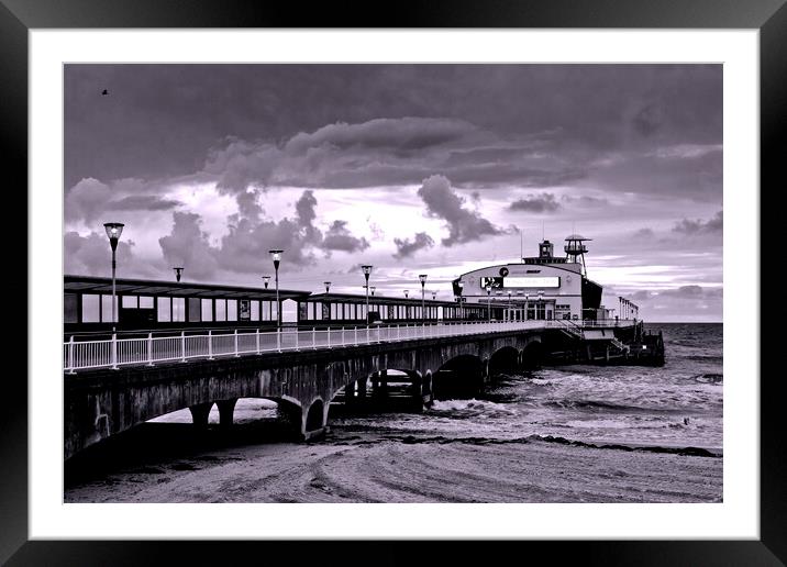 Bournemouth Pier And Beach Dorset Englan Framed Mounted Print by Andy Evans Photos