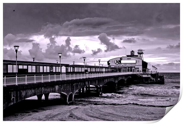 Bournemouth Pier And Beach Dorset Englan Print by Andy Evans Photos