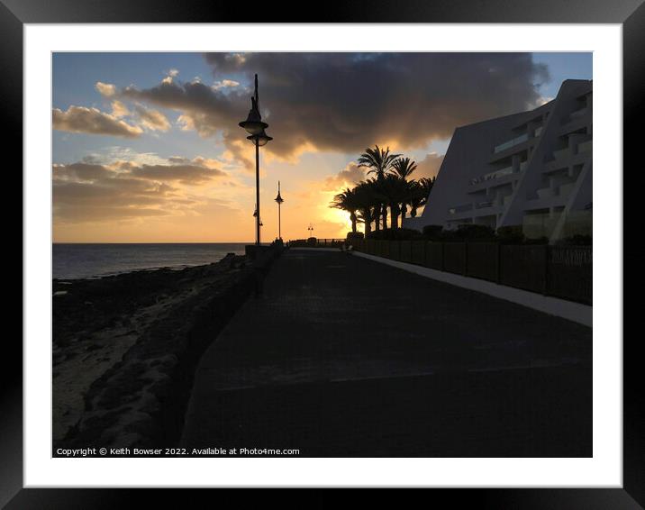 Sunset at Playa Blanca Lanzarote Framed Mounted Print by Keith Bowser