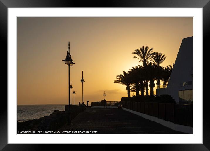 Sunset at Playa Blanca Lanzarote Framed Mounted Print by Keith Bowser