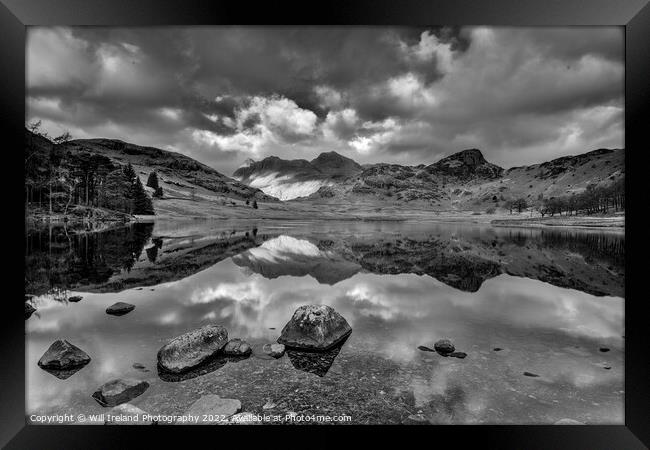 Lake District - Blea Tarn. Mono Framed Print by Will Ireland Photography