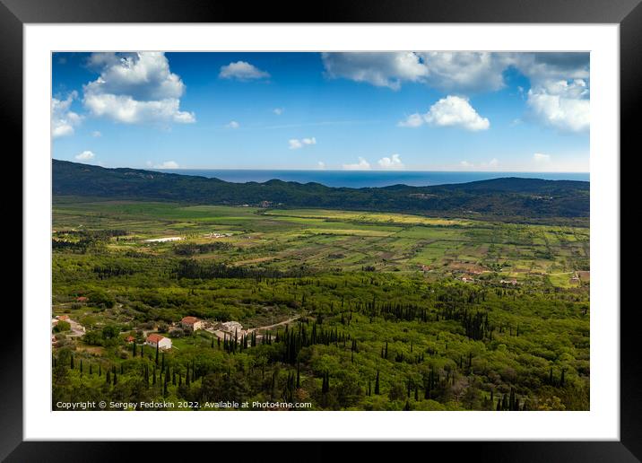 Mountains and valley in Konavle region near Dubrovnik and Cavtat. Framed Mounted Print by Sergey Fedoskin