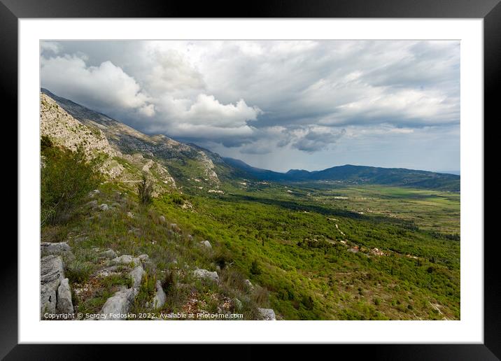 Mountains valley in Konavle region near Dubrovnik. Framed Mounted Print by Sergey Fedoskin