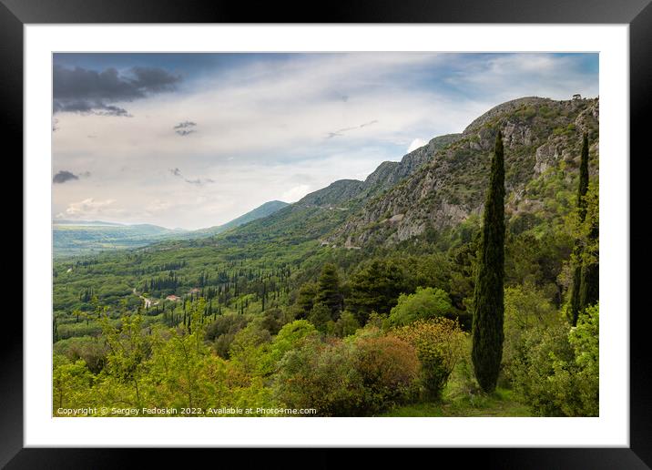 Balcan mountains in Konavle region near Dubrovnik. Framed Mounted Print by Sergey Fedoskin