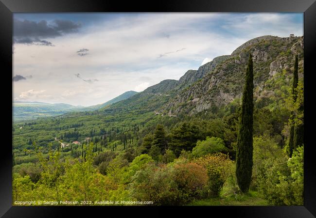 Balcan mountains in Konavle region near Dubrovnik. Framed Print by Sergey Fedoskin