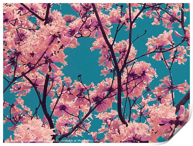 Colorful Floral Leaves Background Print by Daniel Ferreira-Leite