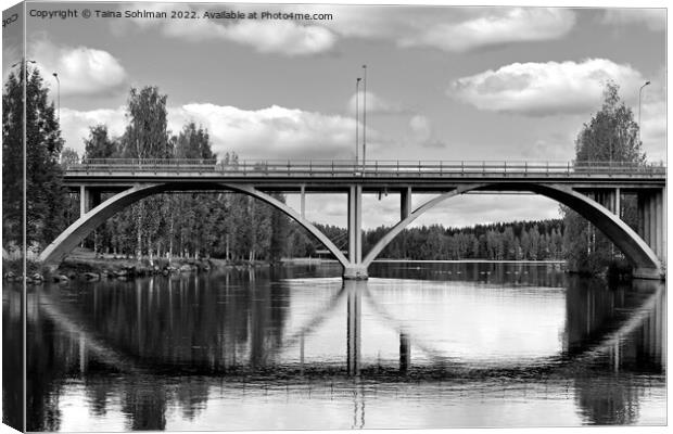 Äänekoski Bridge, Finland Monochrome Canvas Print by Taina Sohlman