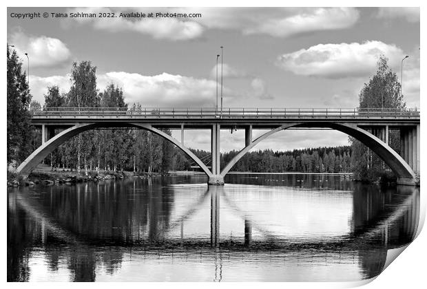 Äänekoski Bridge, Finland Monochrome Print by Taina Sohlman