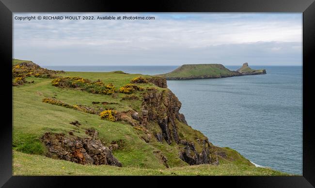 Worms Head at Rhossili on Gower Framed Print by RICHARD MOULT