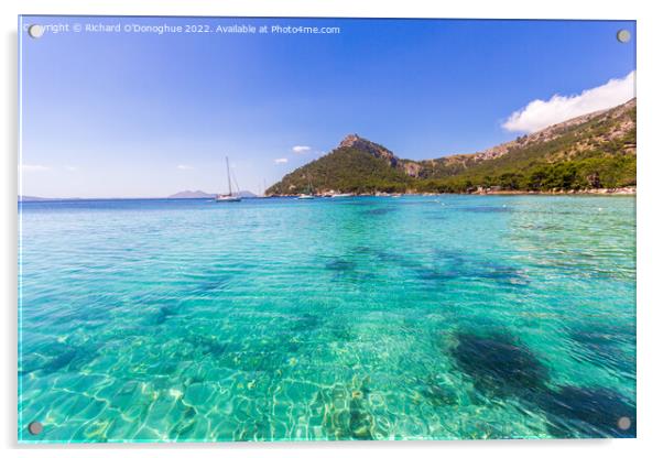 View from Platja De Formentor Beach, Majorca Acrylic by Richard O'Donoghue