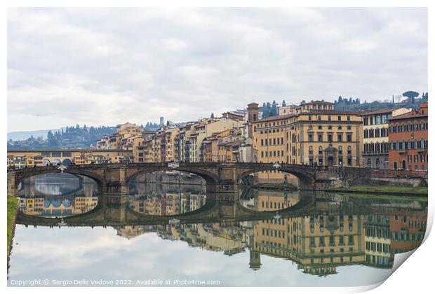 Santa Trinita bridge in Florence, Italy Print by Sergio Delle Vedove