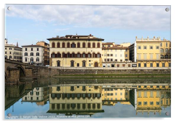 The palaces on the banks of the Arno River in Florence, Italy Acrylic by Sergio Delle Vedove