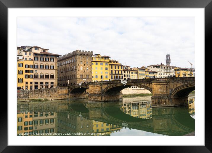 Santa Trinita bridge in Florenze, Italy Framed Mounted Print by Sergio Delle Vedove