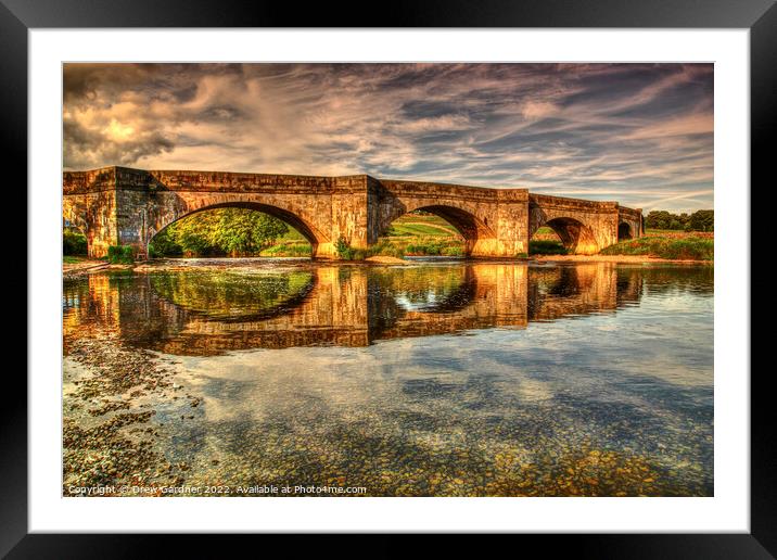 Burnsall Bridge Framed Mounted Print by Drew Gardner