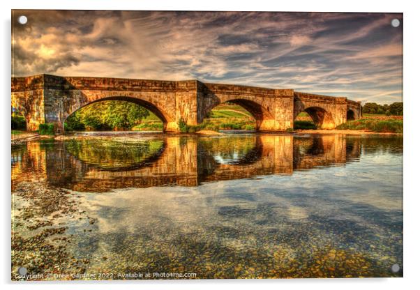 Burnsall Bridge Acrylic by Drew Gardner