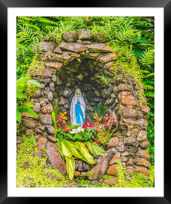 Mary Shrine Sainte Famille Holy Family Church Haapiti Moorea Tah Framed Mounted Print by William Perry