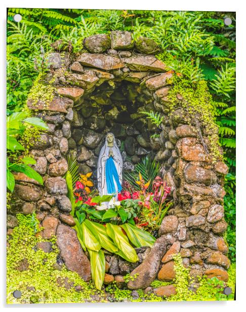 Mary Shrine Sainte Famille Holy Family Church Haapiti Moorea Tah Acrylic by William Perry