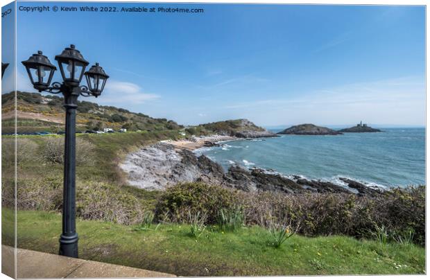 Bracelet Bay view from cafe Canvas Print by Kevin White