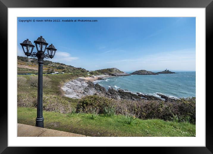 Bracelet Bay view from cafe Framed Mounted Print by Kevin White
