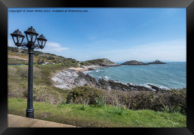 Bracelet Bay view from cafe Framed Print by Kevin White