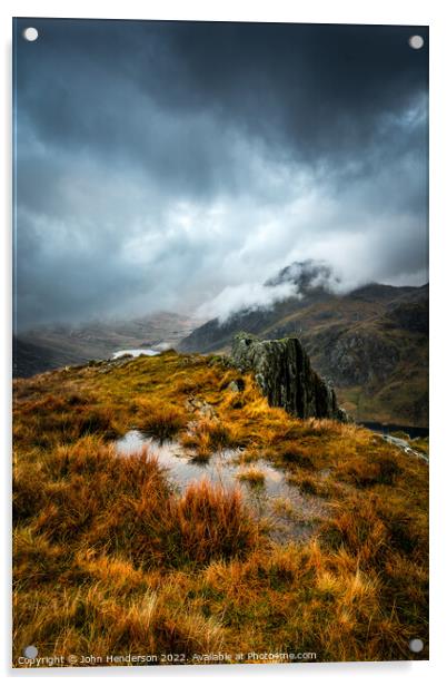 Snowdonia mountains Tryfan  Acrylic by John Henderson